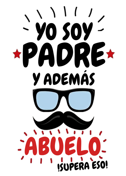 Plantilla de Polo Talla S 25x35 Yo Soy Padre Además Abuelo PNG